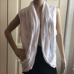 Sleeveless Throw/Cover Up with Gathered Pockets